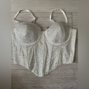 BNWOT Windsor corset like top - size small, beaded rinestones! Super adjustable